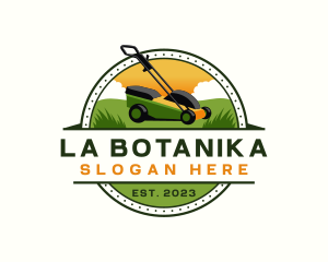 Lawn Mower Yard Landscaping Logo