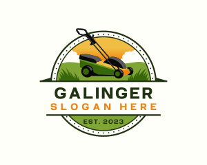 Lawn Mower Yard Landscaping logo design