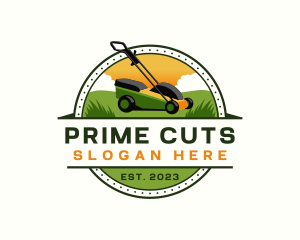 Lawn Mower Yard Landscaping logo design