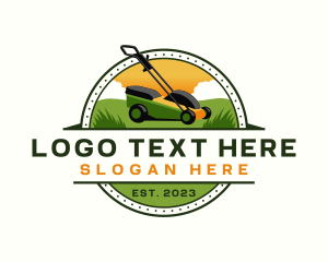 Organic - Lawn Mower Yard Landscaping logo design