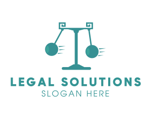 Law - Blue Pendulum Law logo design
