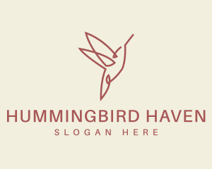 Monoline Flying Hummingbird logo design