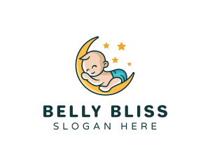Pregnancy - Cute Moon Baby logo design