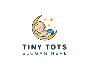 Pediatrician - Cute Moon Baby logo design