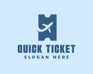 Ticket - Plane Airline Ticket logo design