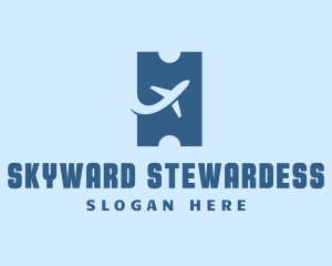 Stewardess - Plane Airline Ticket logo design