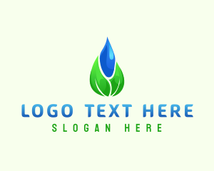 Oil - Water Droplet Leaf logo design
