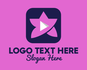 Media Player - Pink Video App logo design