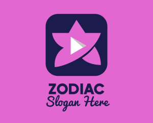Star - Pink Video App logo design