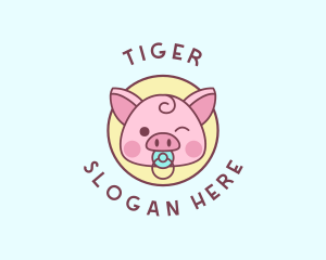 Petting Zoo - Baby Pig Pacifier logo design