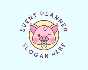 Kidswear - Baby Pig Pacifier logo design