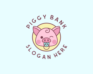 Baby Pig Pacifier logo design