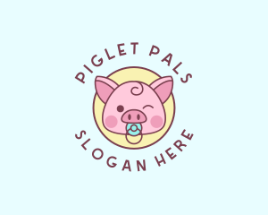 Baby Pig Pacifier logo design