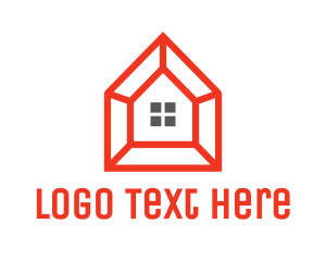Rent - Orange Frame House logo design