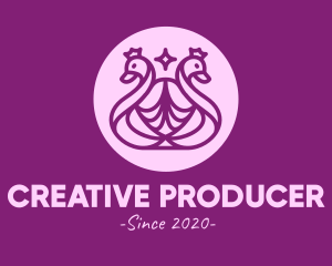 Exotic - Purple Queen Peacock logo design