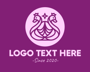 Lesbian - Purple Queen Peacock logo design