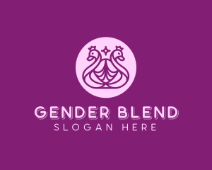 Gender - Peacock Bird Feminine logo design