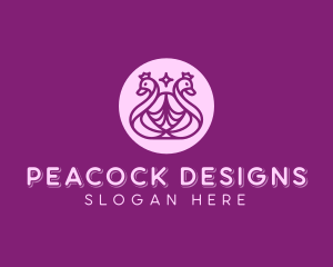 Peacock Bird Feminine logo design