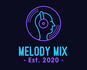 Album - Neon Music DJ logo design