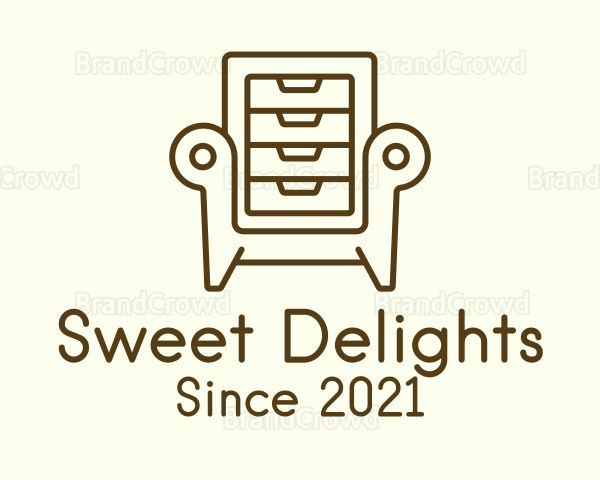 Brown Drawer Armchair Logo