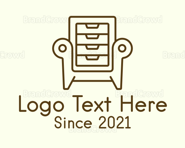 Brown Drawer Armchair Logo