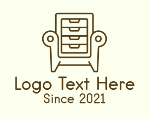 Home Appliance - Brown Drawer Armchair logo design