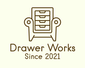 Drawer - Brown Drawer Armchair logo design