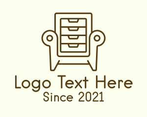 Home Furnishing - Brown Drawer Armchair logo design