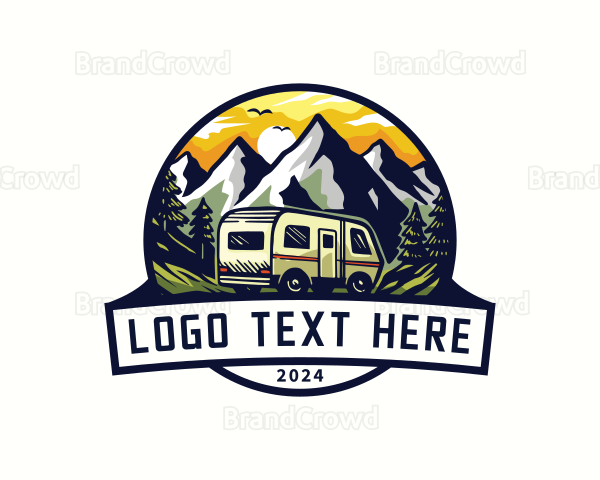 Mountain Travel Camping Destination Logo