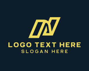 Construction - Yellow Motorsport Letter N logo design