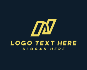 Car - Yellow Motorsport Letter N logo design