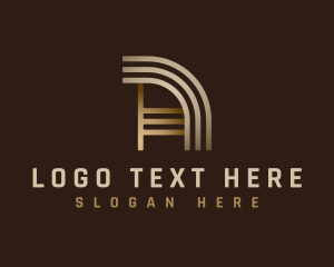 Arch Stripes Letter A logo design