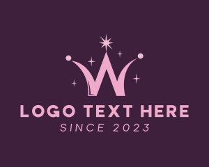 Pink - Magician Crown Letter W logo design