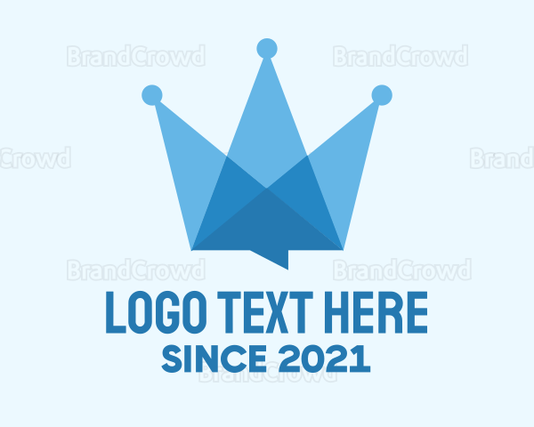 Blue Crown Message Logo