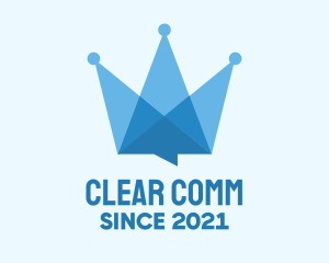 Message - Blue Crown Message logo design