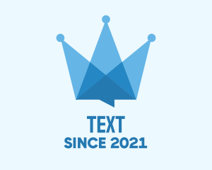 Blue Crown Message logo design