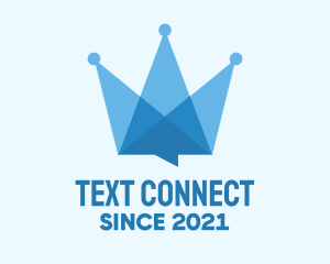 Texting - Blue Crown Message logo design