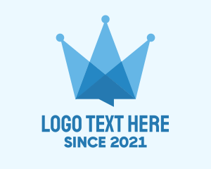 Forum - Blue Crown Message logo design