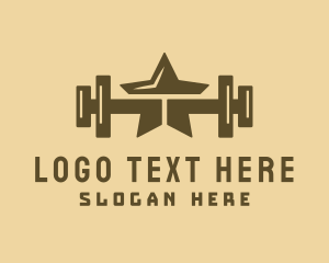 Powerlifting - Star Barbell Fitness Gym logo design