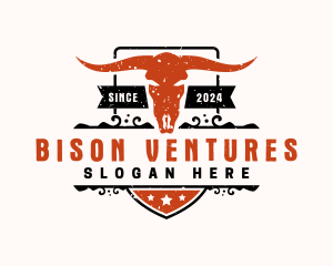 Bull Skull Western logo design