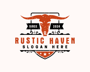 Bull Skull Western logo design