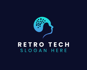 Brain Tech Circuit logo design