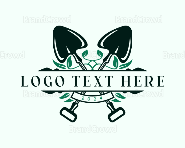 Shovel Gardening Landscaping Logo