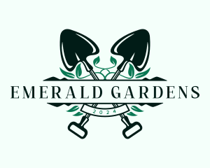 Shovel Gardening Landscaping logo design