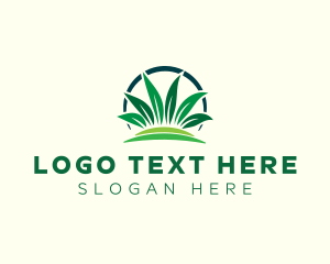 Lawn Maintenance - Grass Leaf Landscape logo design