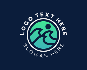 Travel - Surfing Ocean Wave logo design