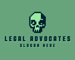Retro Pixel Skull Logo