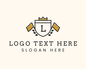 Flag - Shield Flag Wreath logo design