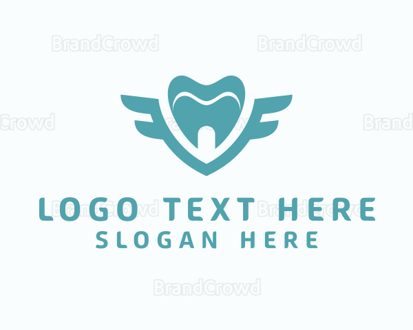 Teal Tooth Wings Logo