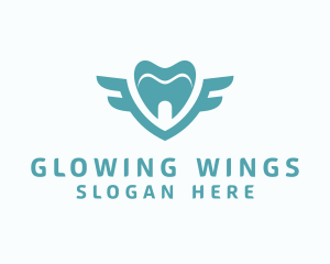 Teal Tooth Wings logo design